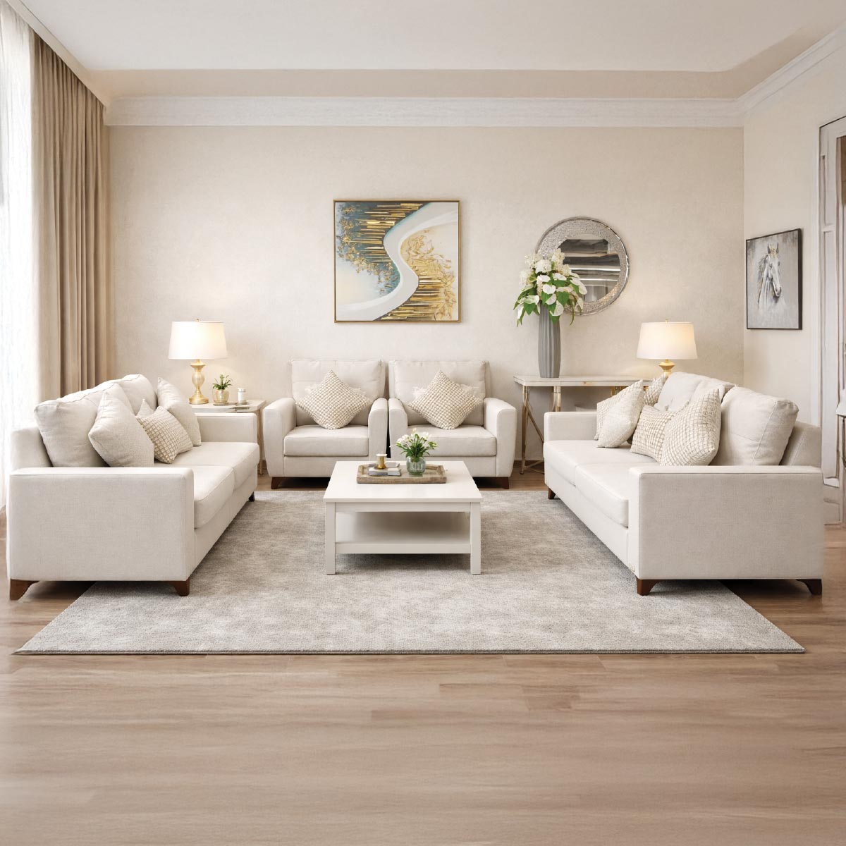 Paris Sofa Set (1x3seater,1x2seater,2x1seater)