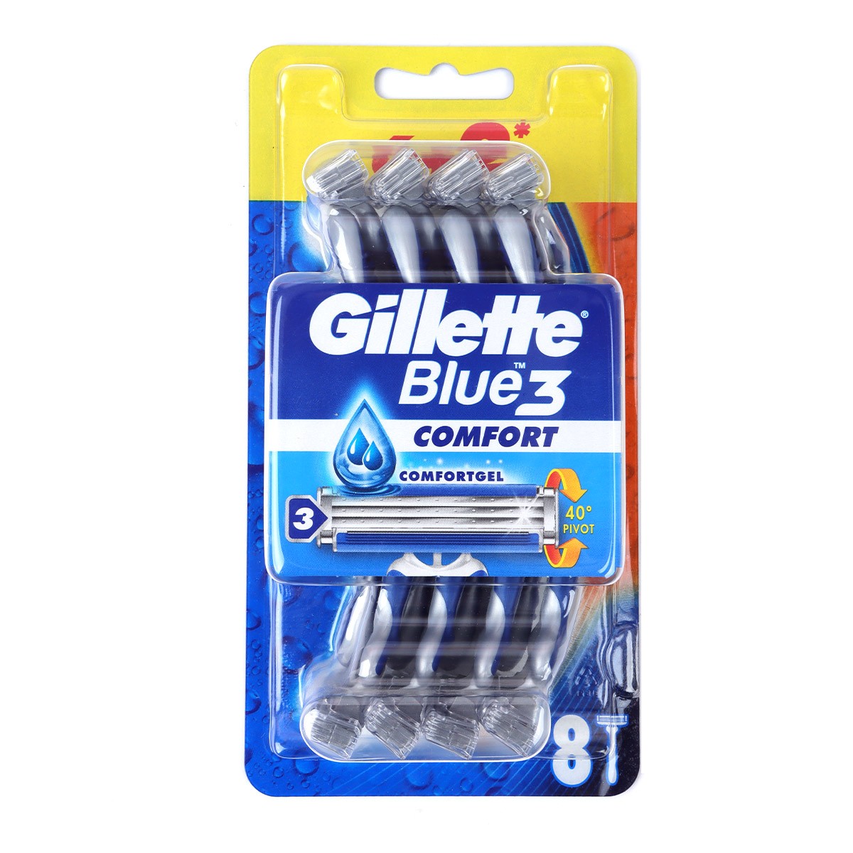 Gillette Blue-3- 6+2 Pcs