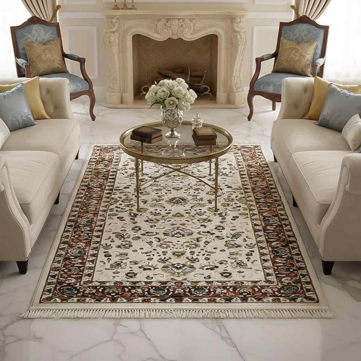 Kashan Carpet A047B Cream 120x180cm