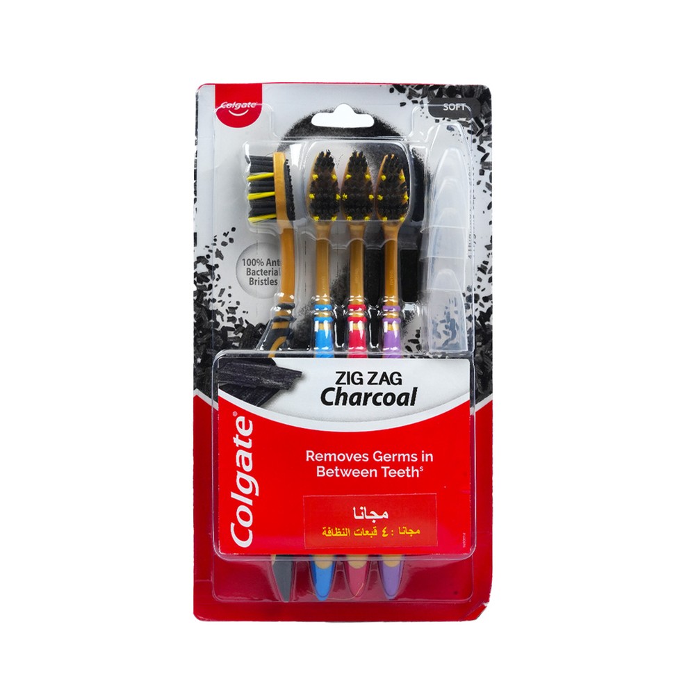 Colgate Charcol Zig Brush 4Pc