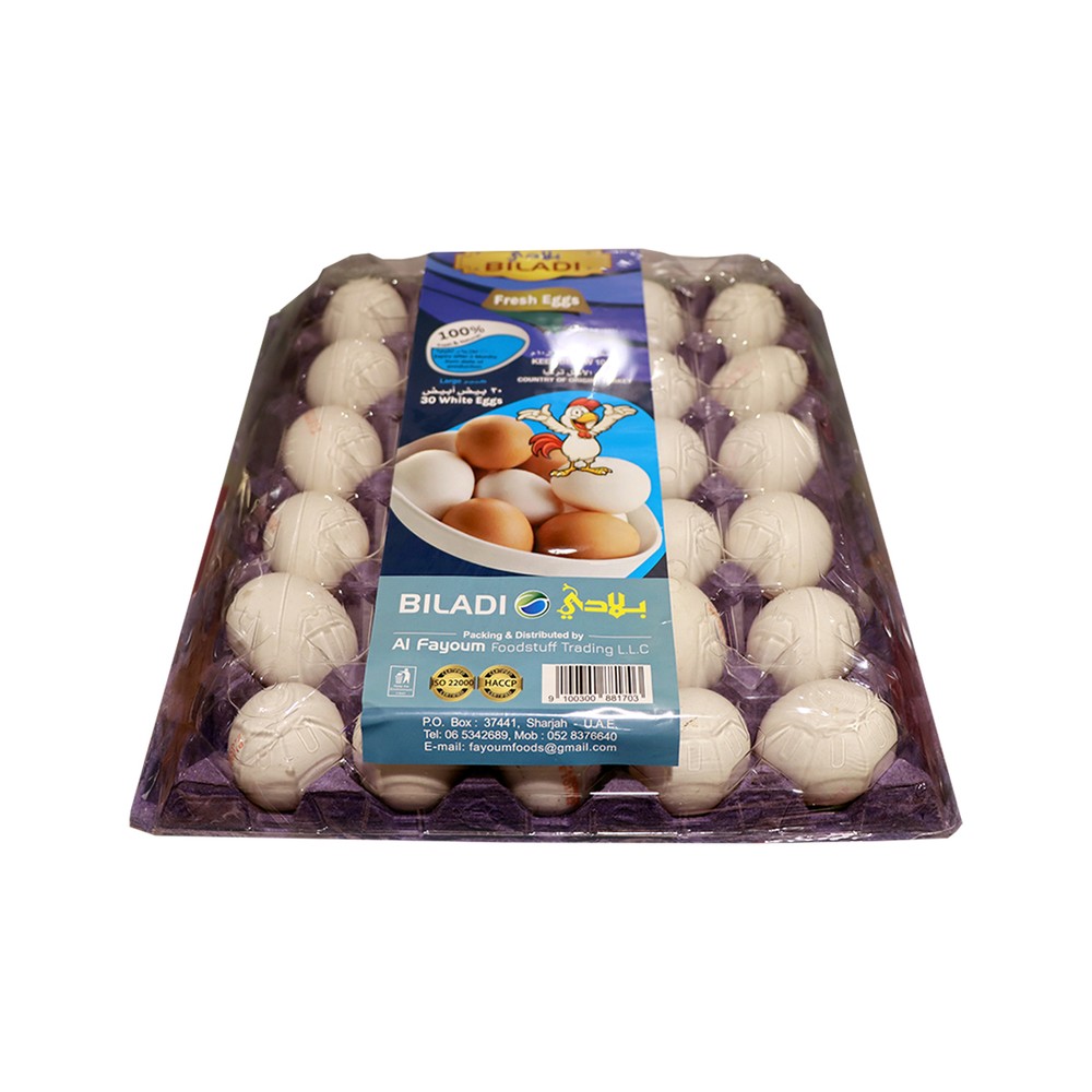 Biladi White Egg 30'S
