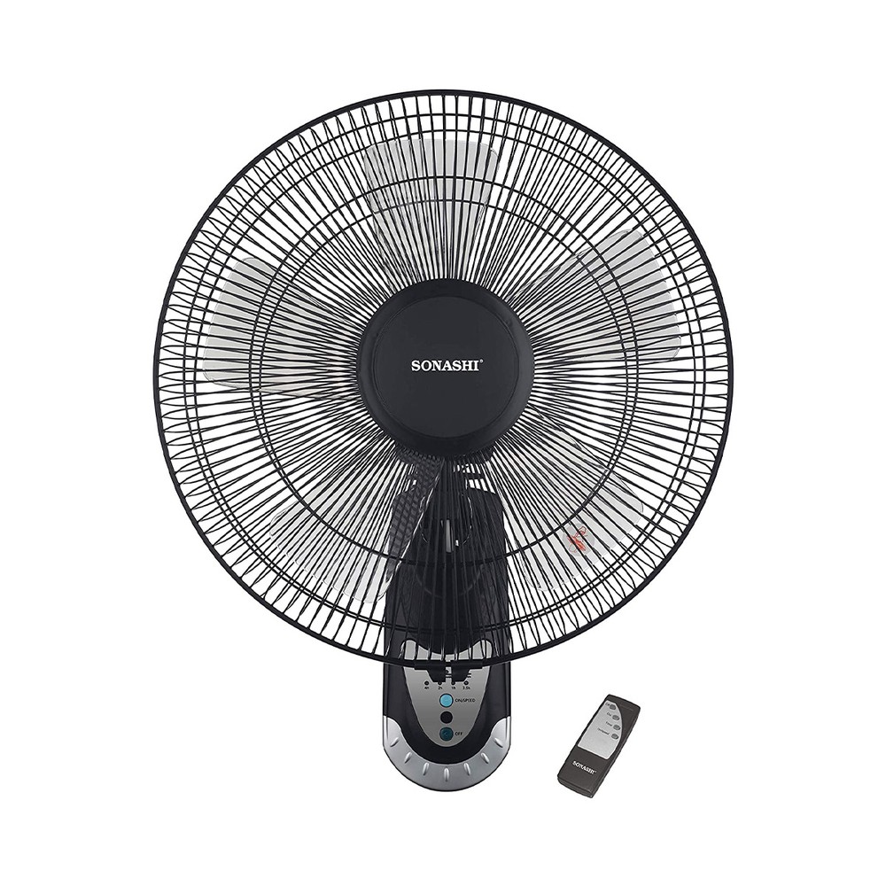 Sonashi Wall Fan With Remote - Black - SF8007WR