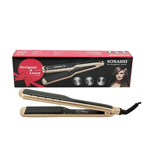 Sonashi Wet & Dry Hair Straightener With Ceramic Plate 68W - Rose Gold Black - SHS-2059