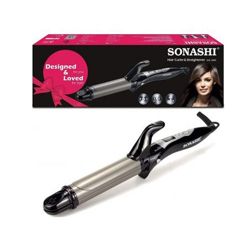 Sonashi 2in1 Hair Curler & Straightener 45W - Black - SHC-3005