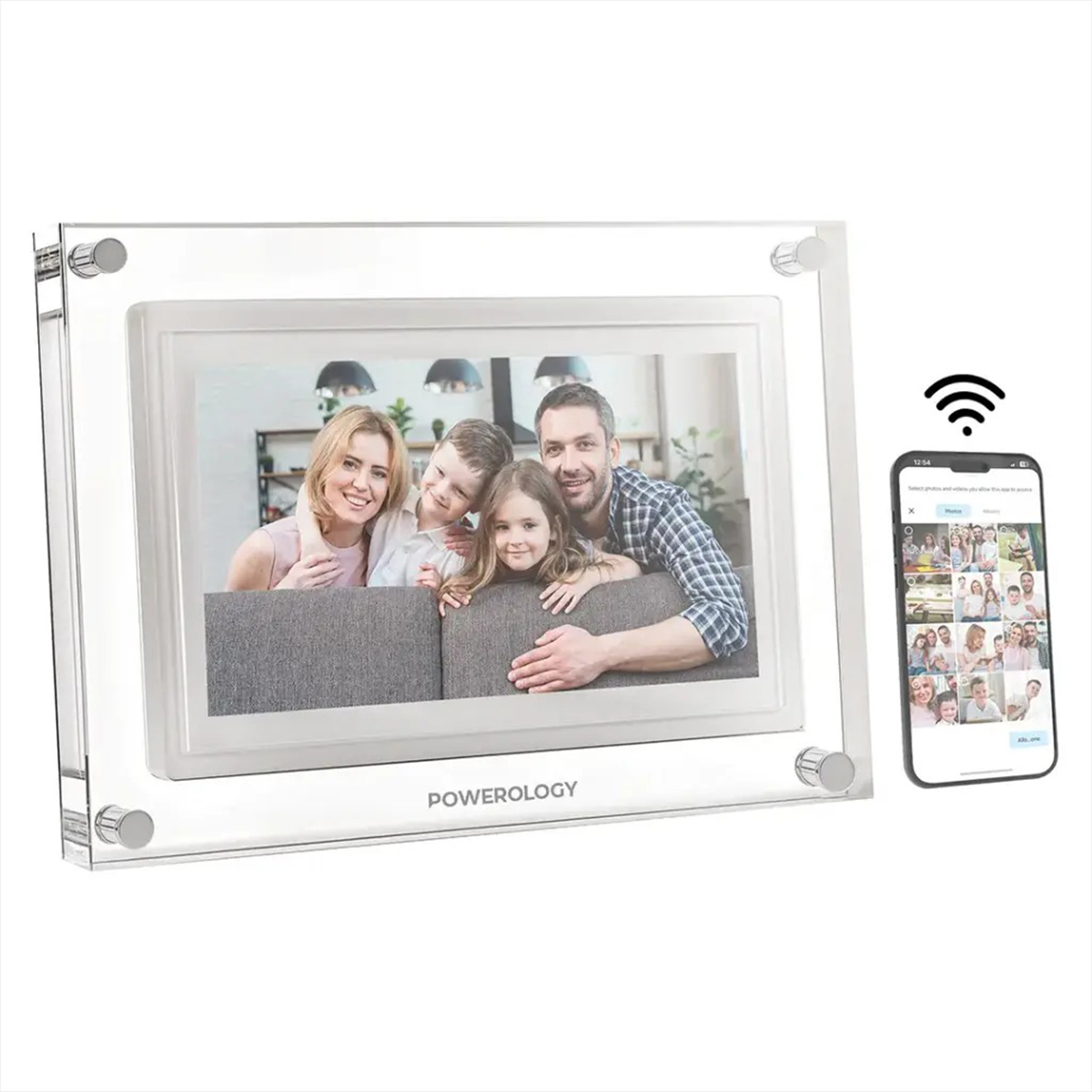 Powerology 10-Inch Smart Frame Digital Phot Display, White - PSM021WH